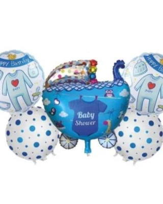 Baby Shower Puset Mavi 5 Li Set Folyo Balon