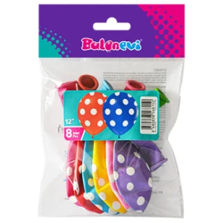 Çepeçevre Puantiye Baskılı Karışık Balon 8 Li